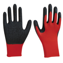 13 G Polyester knit dipped crinkle latex safety gloves